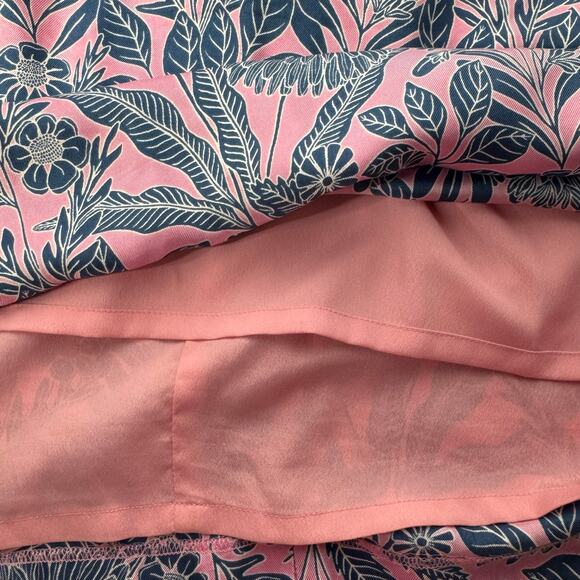J. Crew x Abigail Borg Pink & Blue Floral 100% Silk Lined Skirt 34 x 25 Size 12 - Picture 4 of 8